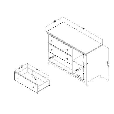 South Shore Cotton Candy 3-Drawer Dresser with Baskets