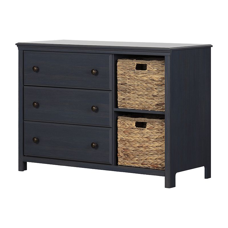 South Shore Cotton Candy 3-Drawer Dresser with Baskets, Blue