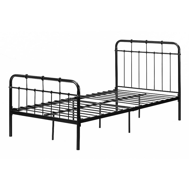 South Shore Cotton Candy Twin Metal Bed, Black