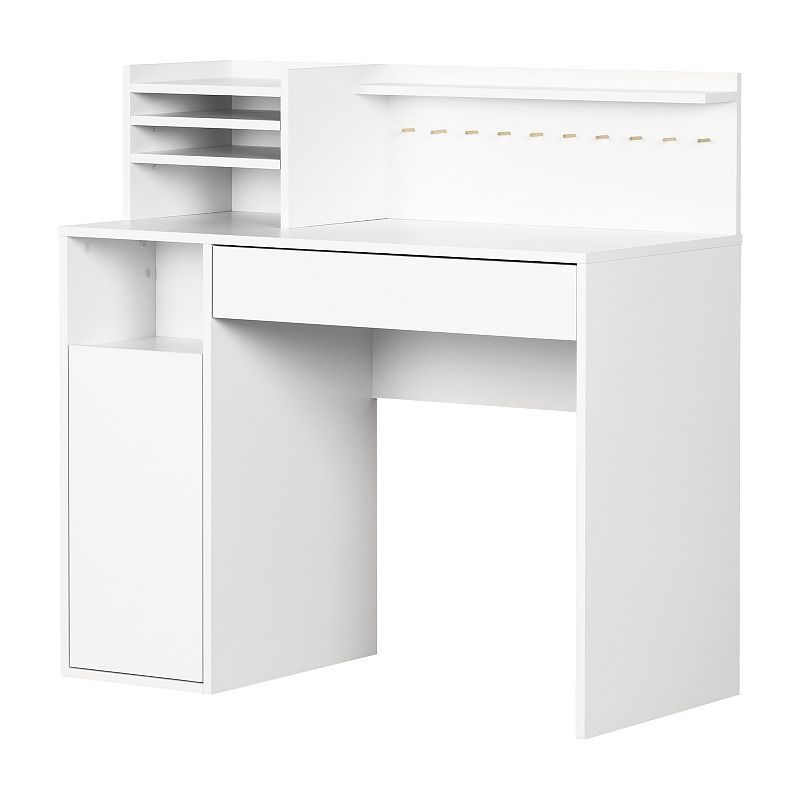 61414571 South Shore Crea Craft Table with Hutch, White sku 61414571