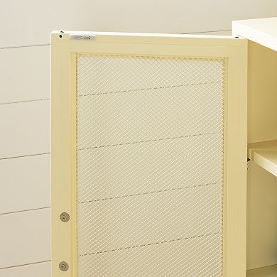 South Shore Crea Metal Mesh 2-Door Accent Cabinet