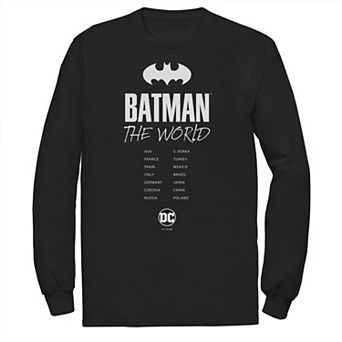 Big & Tall DC Comics Batman: The World White Bat Logo Stamp Tee