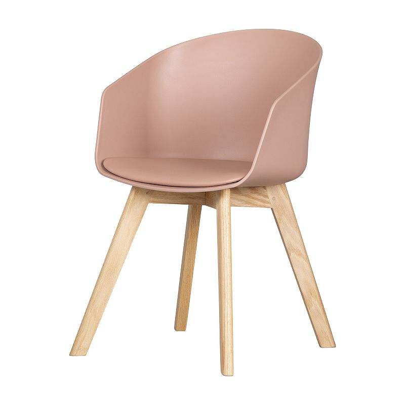 South Shore Flam Chair with Wooden Legs, Pink