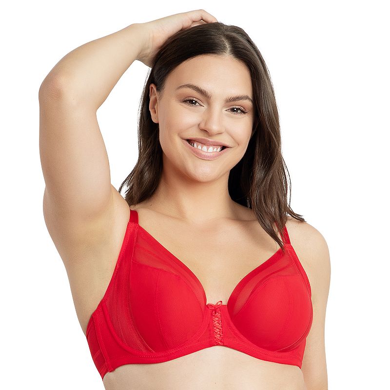Parfait Shea Plunge Spacer T-Shirt Bra P6062, Women's, Size: 34 F, Racing Red