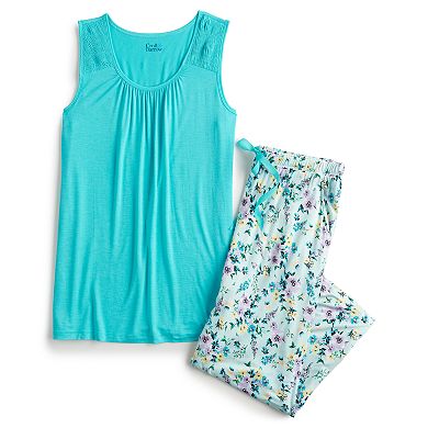 Women's Croft & Barrow® Pajama Tank & Pajama Capri Pants Sleep Set