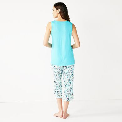 Women's Croft & Barrow® Pajama Tank & Pajama Capri Pants Sleep Set