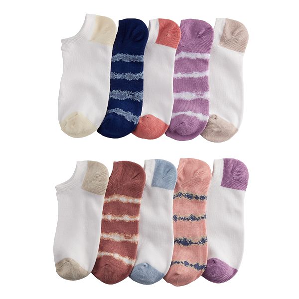 Women's Sonoma Goods For Life® 10Pack TieDye NoShow Socks