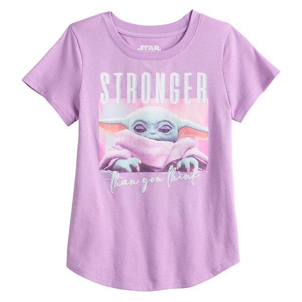 Girl's Star Wars: The Mandalorian Spring Cute Grogu Sunday Surprise T-Shirt  - Tahiti Blue - Large