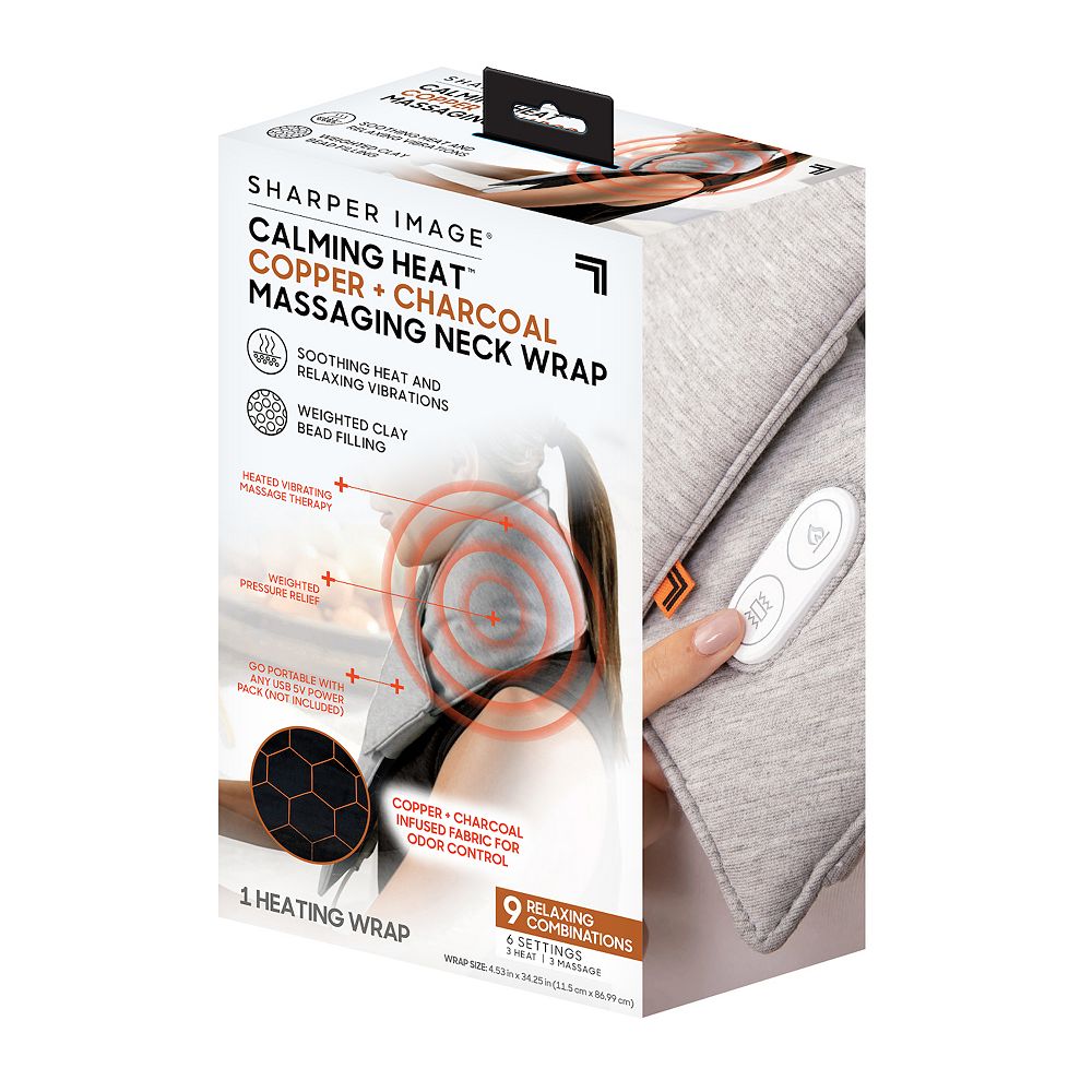 massaging neck wrap vibrating massager Sharper Image Calming Heat Massaging Neck Wrap