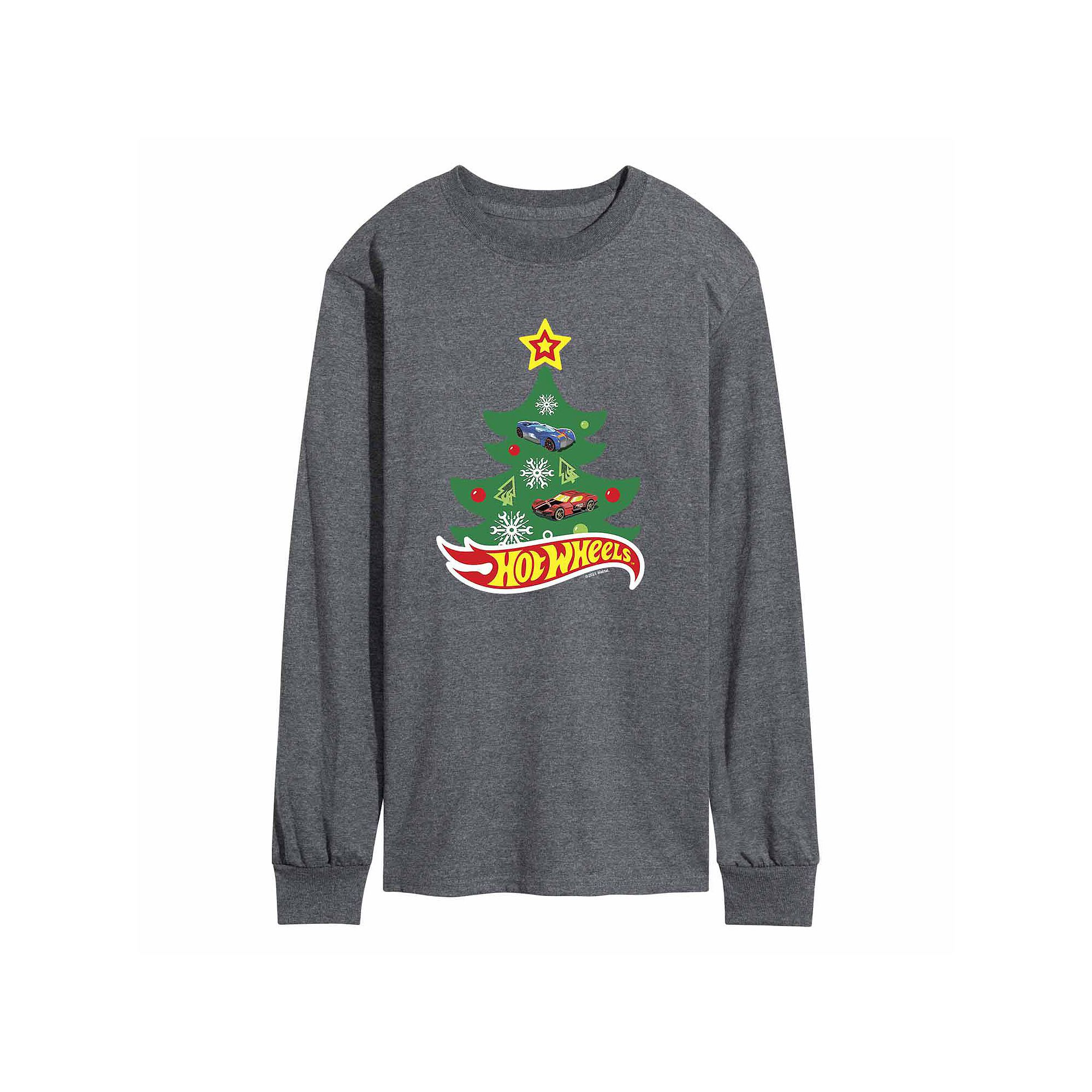 Mens Hot Wheels Christmas Tree Tee, Size: Medium, Gray