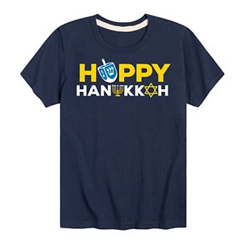 Boys 8-20 Happy Hanukkah Icon Graphic Tee