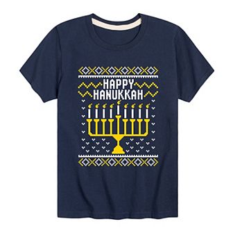 Boys 8-20 Happy Hanukkah Graphic Tee