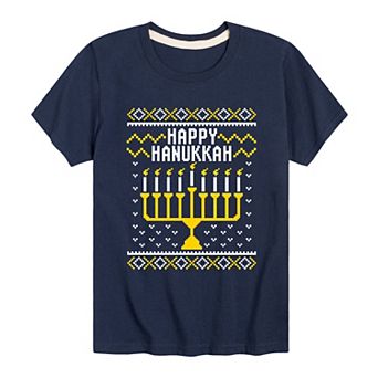 Boys 8-20 Happy Hanukkah Graphic Tee