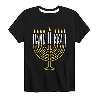 Boys 8-20 Hanukkah Menorah Graphic Tee