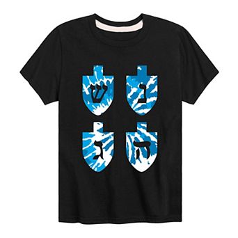 Boys 8-20 Tie Dye Dreidels Graphic Tee