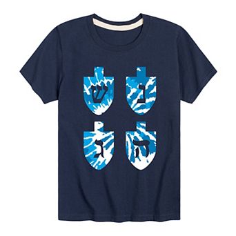 Boys 8-20 Tie Dye Dreidels Graphic Tee