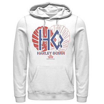 Men's The Suicide Squad Harley Quinn Red And Blue Logo Hoodie