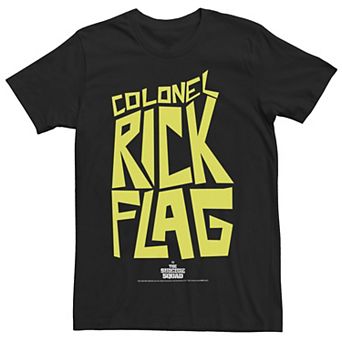 Men's The Suicide Sqaud Colonel Rick Flag Yellow Text Tee