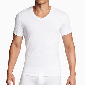 Men's Nike 2-Pack Dri-FIT Essential Cotton Stretch V-Neck Undershirt