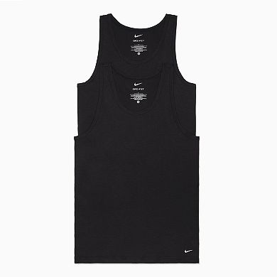 Men's Nike Dri-Fit Essential Cotton Stretch 2-Pack Tank Top Undershirts