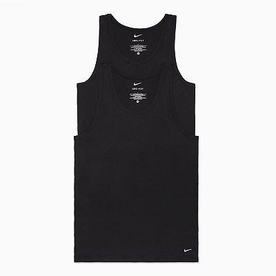 Men s Nike Dri Fit Essential Cotton Stretch 2 Pack Tank Top Undershirts