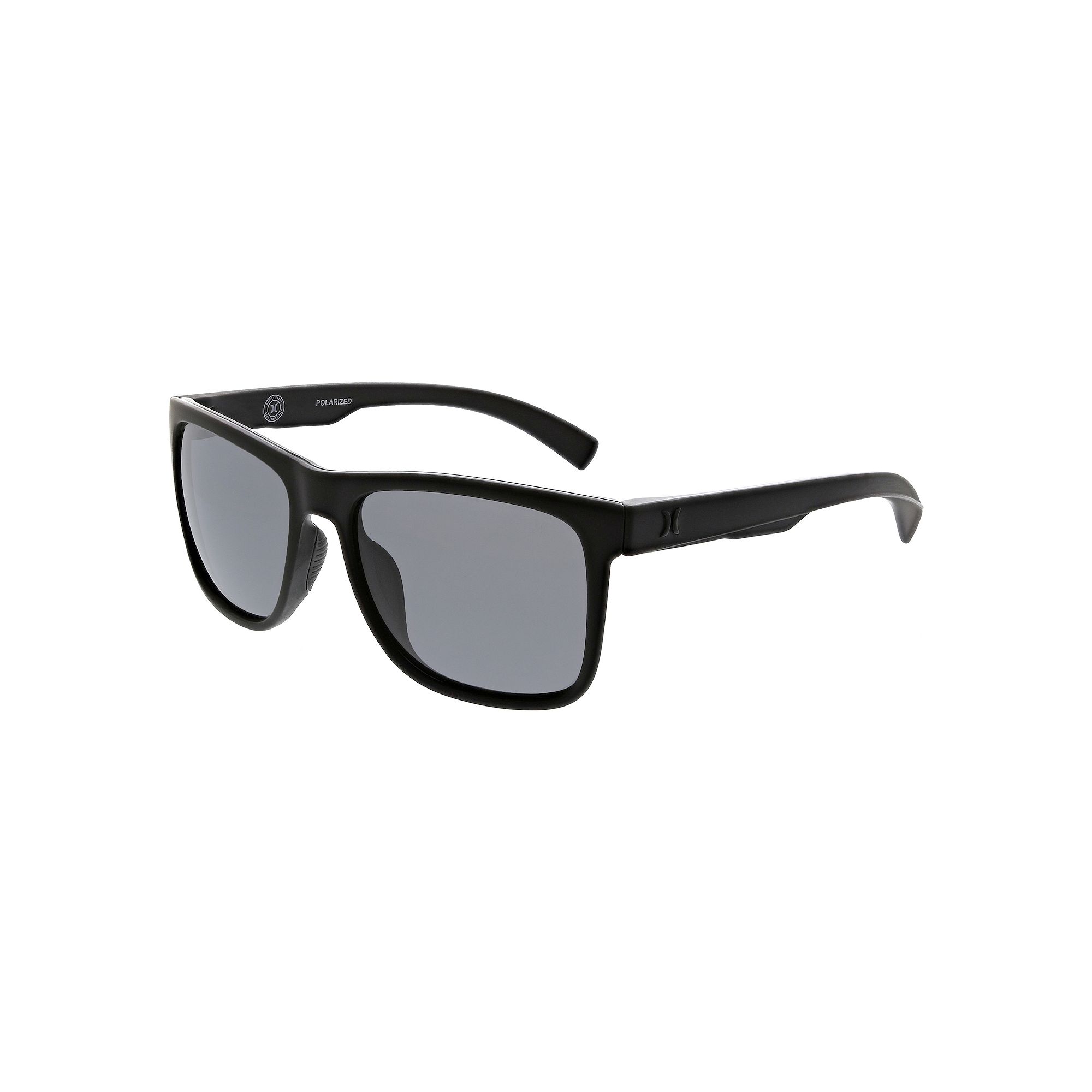 Mens Hurley Storm 56mm Square Polarized Sunglasses, Matte Black