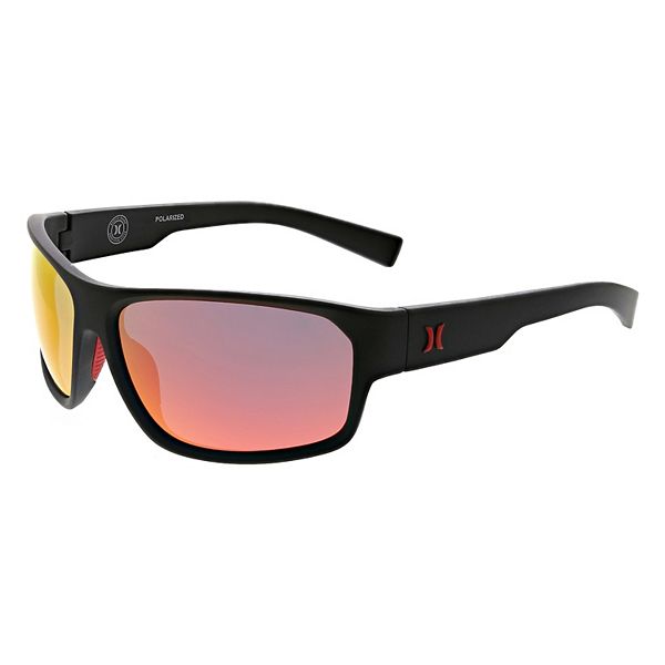 Men's Hurley Blackout 64mm Wrap Polarized Sunglasses