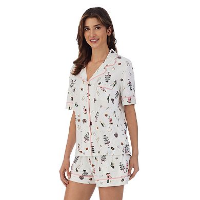 Women's Layla Bridal Short Sleeve Pajama Shirt & Pajama Boxer Shorts ...