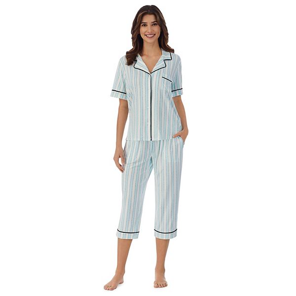 Women's Layla Bridal Short Sleeve Pajama Shirt & Pajama Capri Pants ...