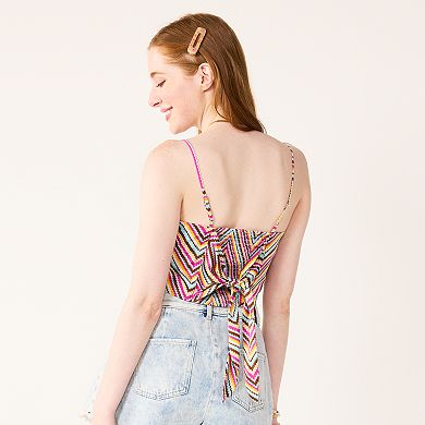 Juniors' SO® Smocked Back Scarf Hem Cami