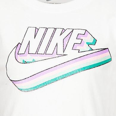 Girls 4-6x Nike Throwback Color Stripe Logo Graphic Tee