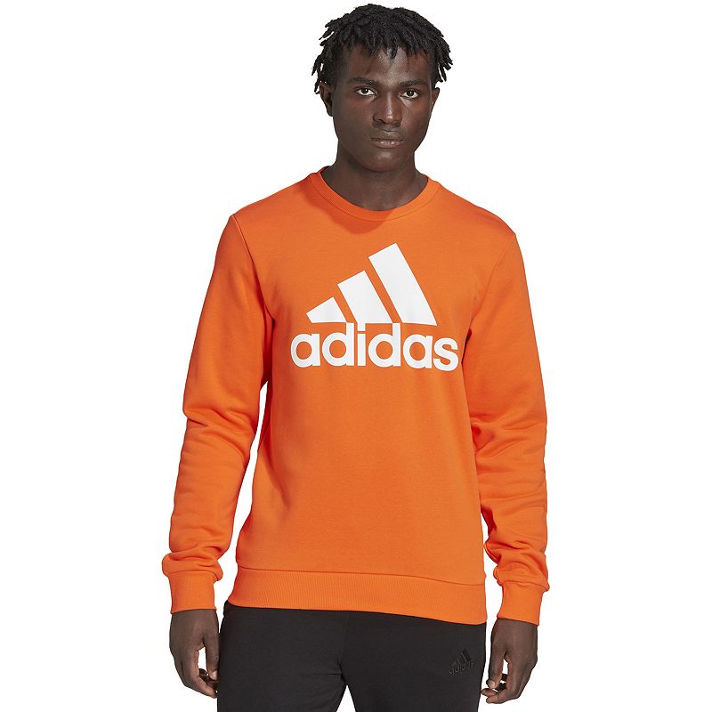 Mens adidas Essentials Big Logo Sweatshirt, Size: Small, Med Orange