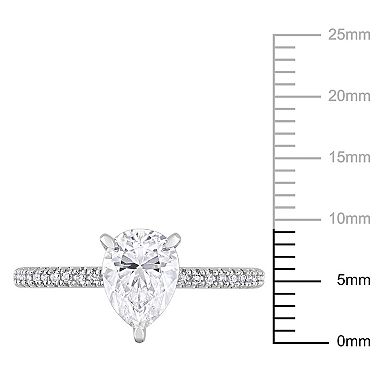 Stella Grace 14k White Gold 1 1/4 Lab-Created Moissanite & 1/10 Carat T.W Diamond Engagement Ring