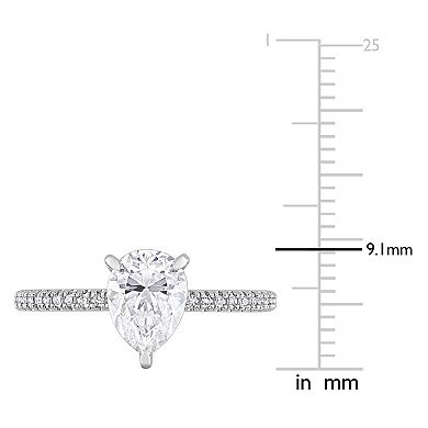 Stella Grace 14k White Gold 1 1/4 Lab-Created Moissanite & 1/10 Carat T.W Diamond Engagement Ring