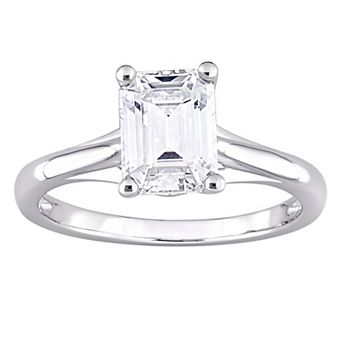 Stella Grace 10k White Gold 1 3/4 Carat T.W. Lab-Created Moissanite Emerald-Cut Solitaire Ring