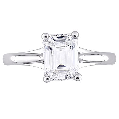 Stella Grace 10k White Gold 1 3/4 Carat T.W. Lab-Created Moissanite Emerald-Cut Solitaire Ring