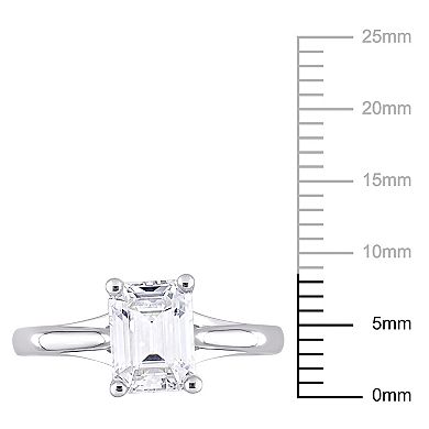 Stella Grace 10k White Gold 1 3/4 Carat T.W. Lab-Created Moissanite Emerald-Cut Solitaire Ring