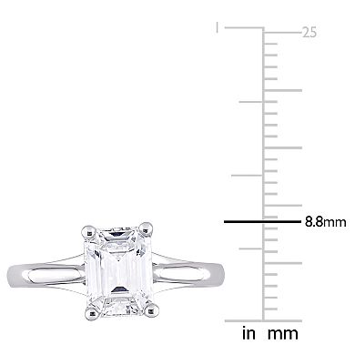 Stella Grace 10k White Gold 1 3/4 Carat T.W. Lab-Created Moissanite Emerald-Cut Solitaire Ring