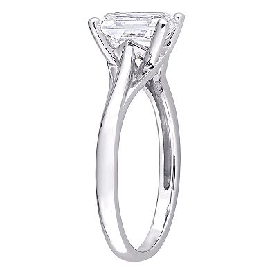 Stella Grace 10k White Gold 1 3/4 Carat T.W. Lab-Created Moissanite Emerald-Cut Solitaire Ring