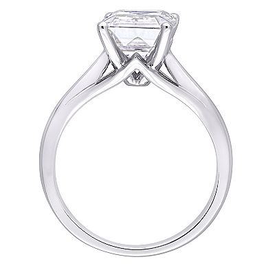Stella Grace 10k White Gold 3 1/2 Carat T.W. Lab-Created Moissanite Emerald-Cut Solitaire Ring