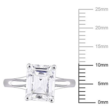 Stella Grace 10k White Gold 3 1/2 Carat T.W. Lab-Created Moissanite Emerald-Cut Solitaire Ring
