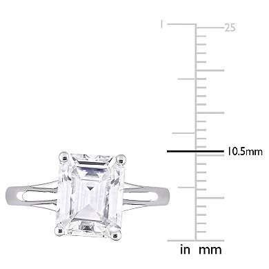 Stella Grace 10k White Gold 3 1/2 Carat T.W. Lab-Created Moissanite Emerald-Cut Solitaire Ring