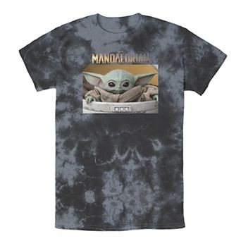 Men's Star Wars The Mandalorian The Child Big Eyes Portrait Logo Tee