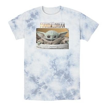 Men's Star Wars The Mandalorian The Child Big Eyes Portrait Logo Tee