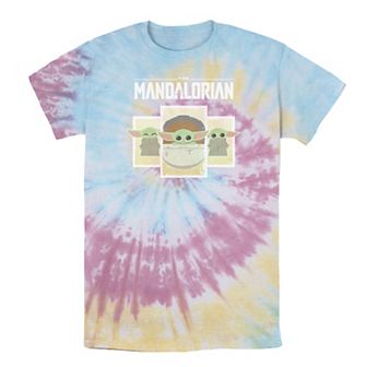 Men's Star Wars The Mandalorian The Child Cartoon Panels Tee
