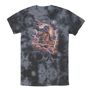 Men's Star Wars The Mandalorian Starry Night Style Portrait Tee