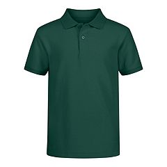 Izod Boys Uniform Short Sleeves Polo Shirts Top Hunter Green  Sz XS 4/5 S 6/7 