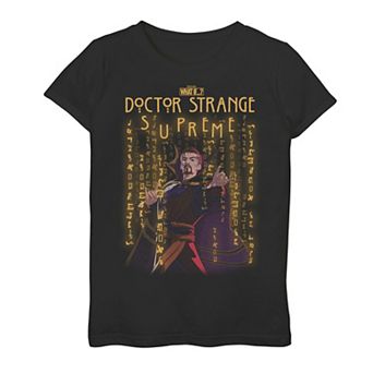 Girls 7-16 Girls Marvel What If Doctor Strange Glyphs Poster Graphic Tee