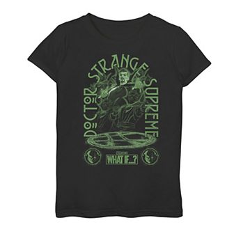 Girls 7-16 Girls Marvel What If Doctor Strange Supreme Logo Graphic Tee