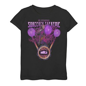 Girls 7-16 Girls Marvel What If Doctor Strange Sorcerer Supreme Poster Graphic Tee